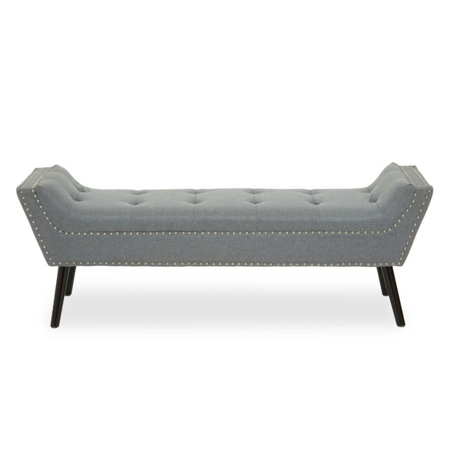 FURNITURE Fifty Five South Seating | Alea Grey Fabric Bench