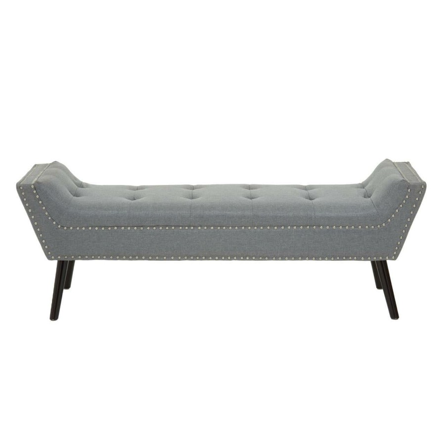 FURNITURE Fifty Five South Seating | Alea Grey Fabric Bench