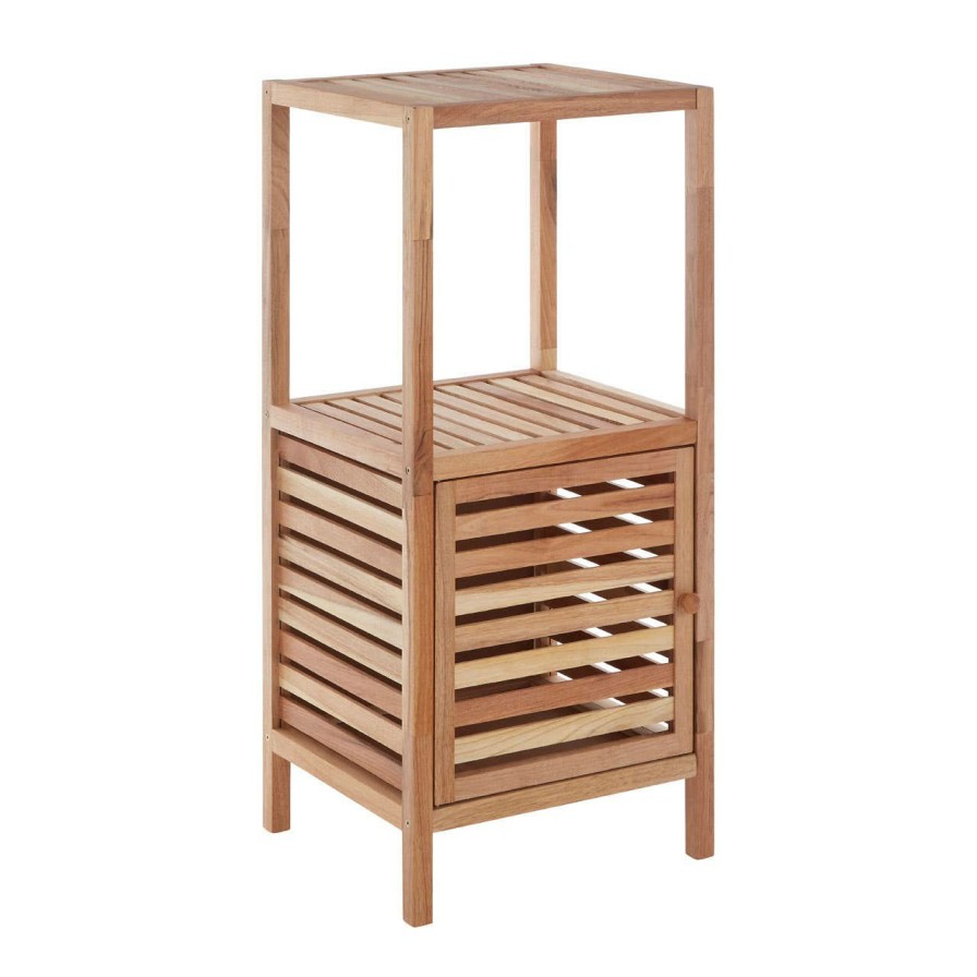 Bathe and Utility Premier Racks, Caddies and Shelf Units | Two Tier Walnut Wood Bathroom Shelf Unit