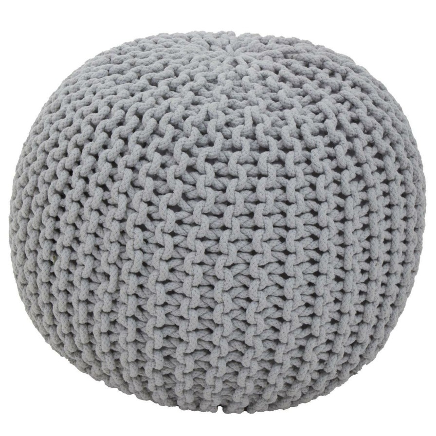 FURNITURE Premier Seating | Kids Grey Knit Pouffe