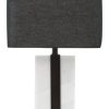 Accessories Fifty Five South Table Lamps | Elvie Black And White Marble Table Lamp