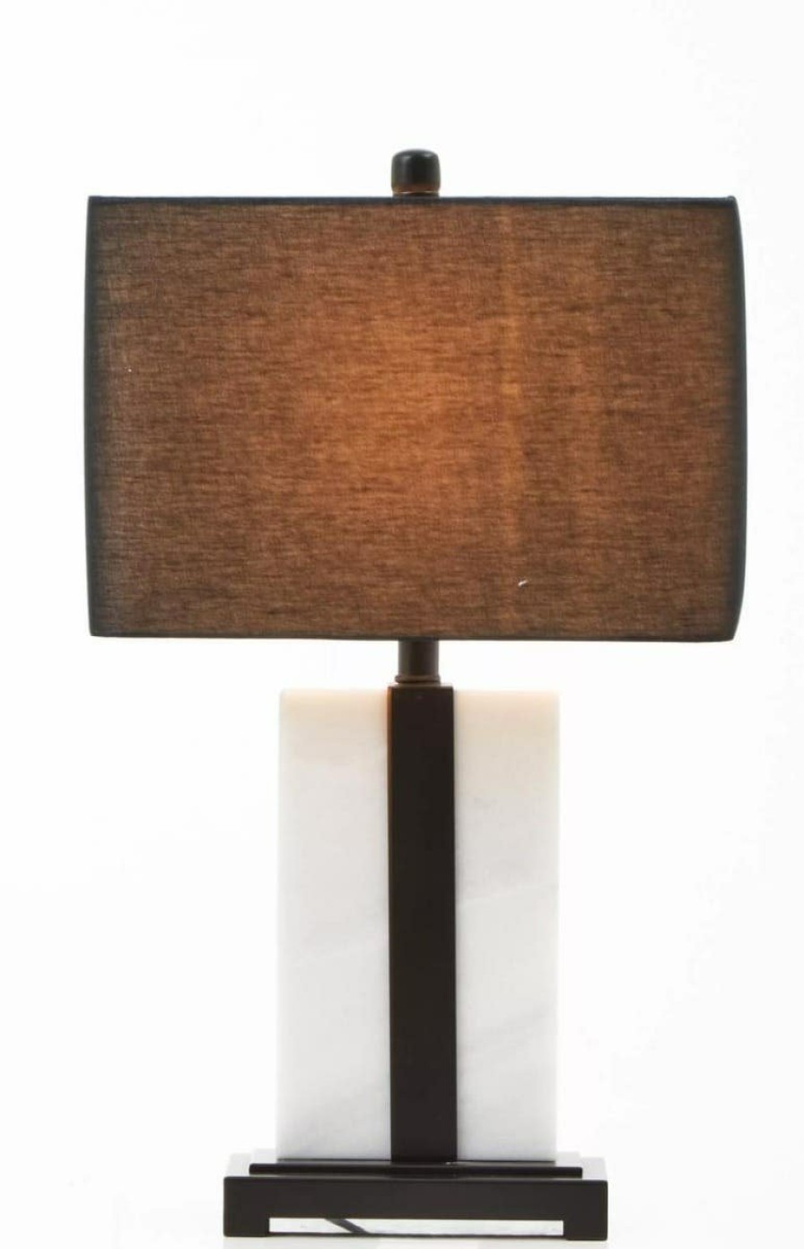 Accessories Fifty Five South Table Lamps | Elvie Black And White Marble Table Lamp