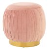 FURNITURE Fifty Five South Footstools | Louxor Pink Velvet Round Footstool