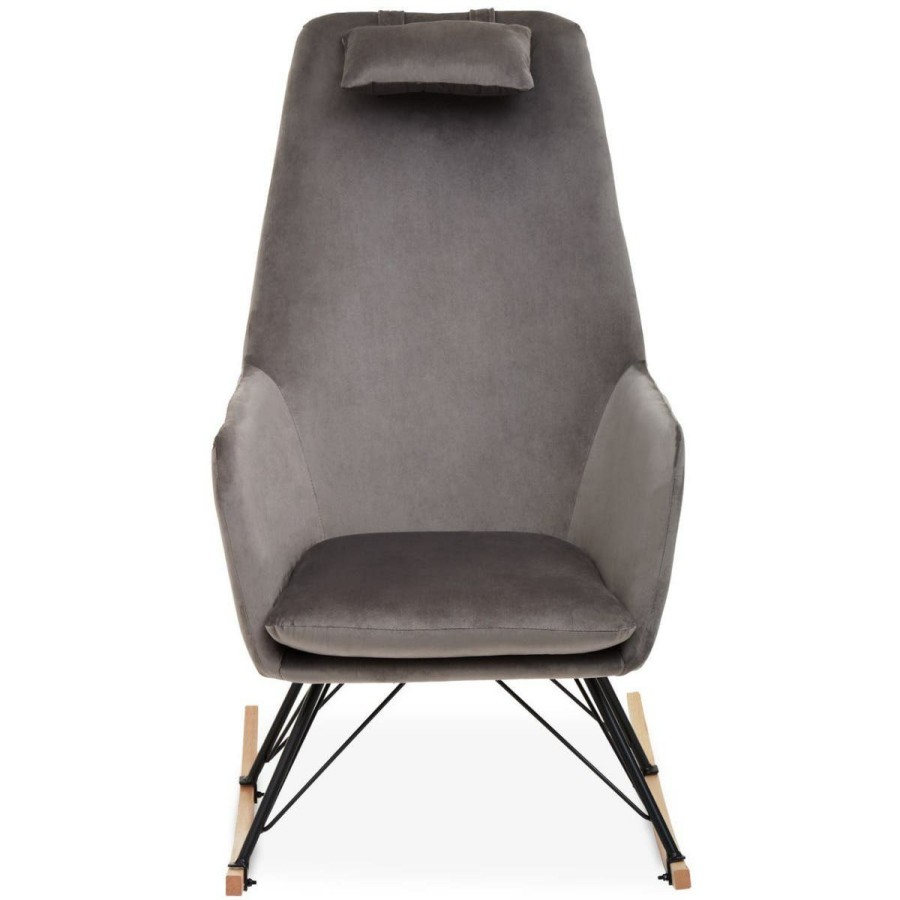 FURNITURE Premier Seating | Stockholm Grey Velvet Rocking Chair