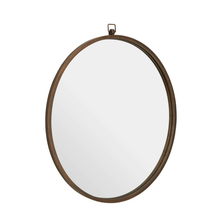 Bathe and Utility Fifty Five South Mirrors | Jacen Bronze Metal Frame Round Wall Mirror