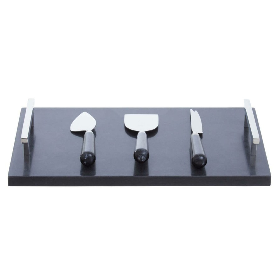 Kitchen and Dining Premier Serving Boards | Marina Black And Silver Finish Cheese Knife Set