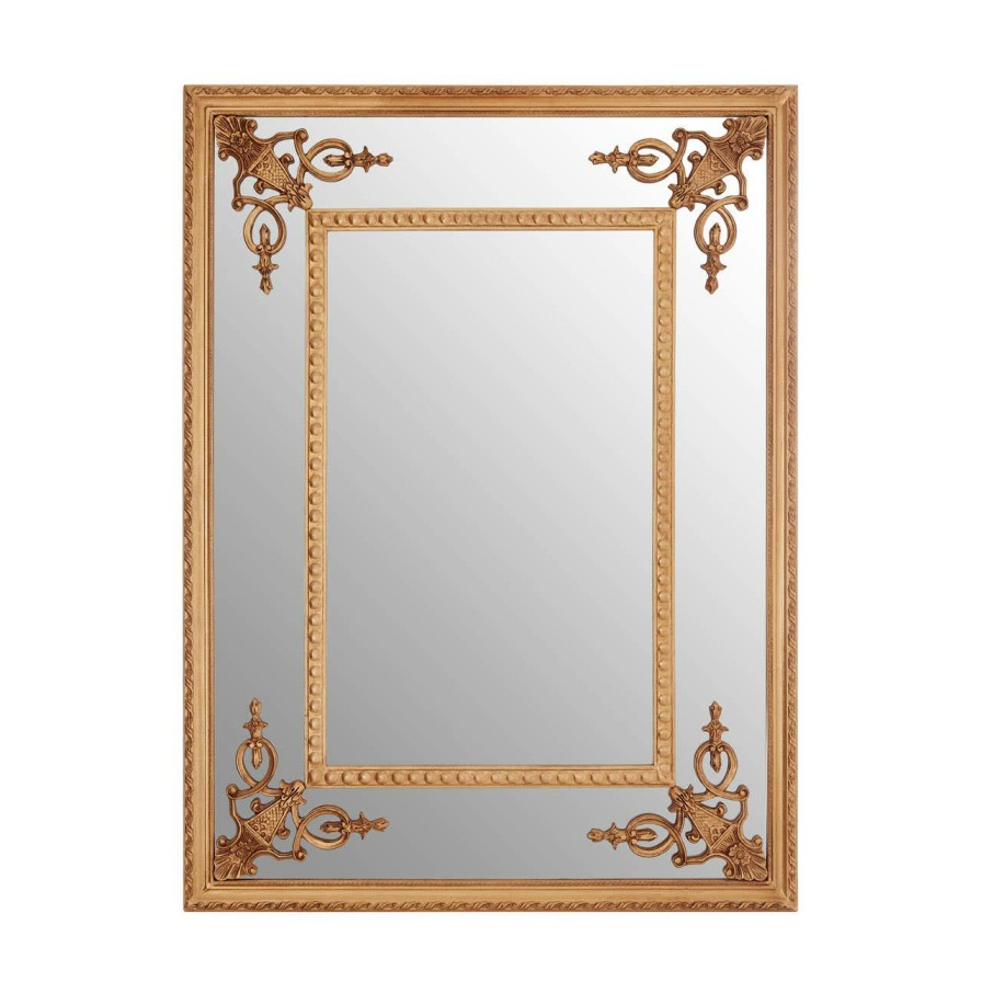 Bathe and Utility Fifty Five South Mirrors | Marseille Gold Motifs Frame Wall Mirror