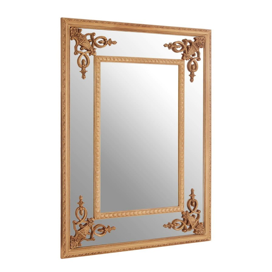 Bathe and Utility Fifty Five South Mirrors | Marseille Gold Motifs Frame Wall Mirror