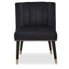 FURNITURE Fifty Five South Armchairs | Doucet Black Velvet Chair With Black Legs