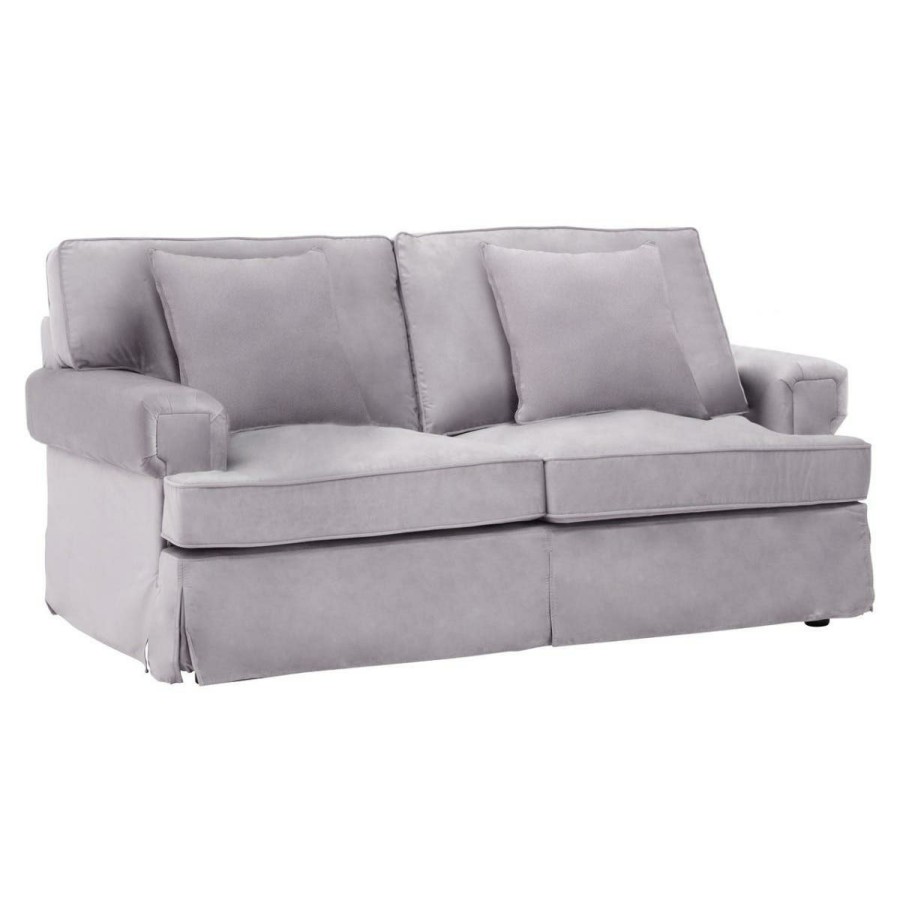 FURNITURE Fifty Five South Sofas | Ralph Two Seat Grey Velvet Sofa