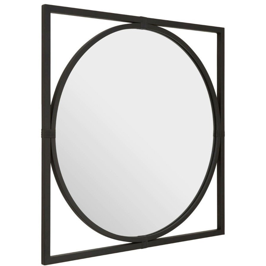 Bathe and Utility Fifty Five South Mirrors | Jair Black Metal Frame Square Wall Mirror