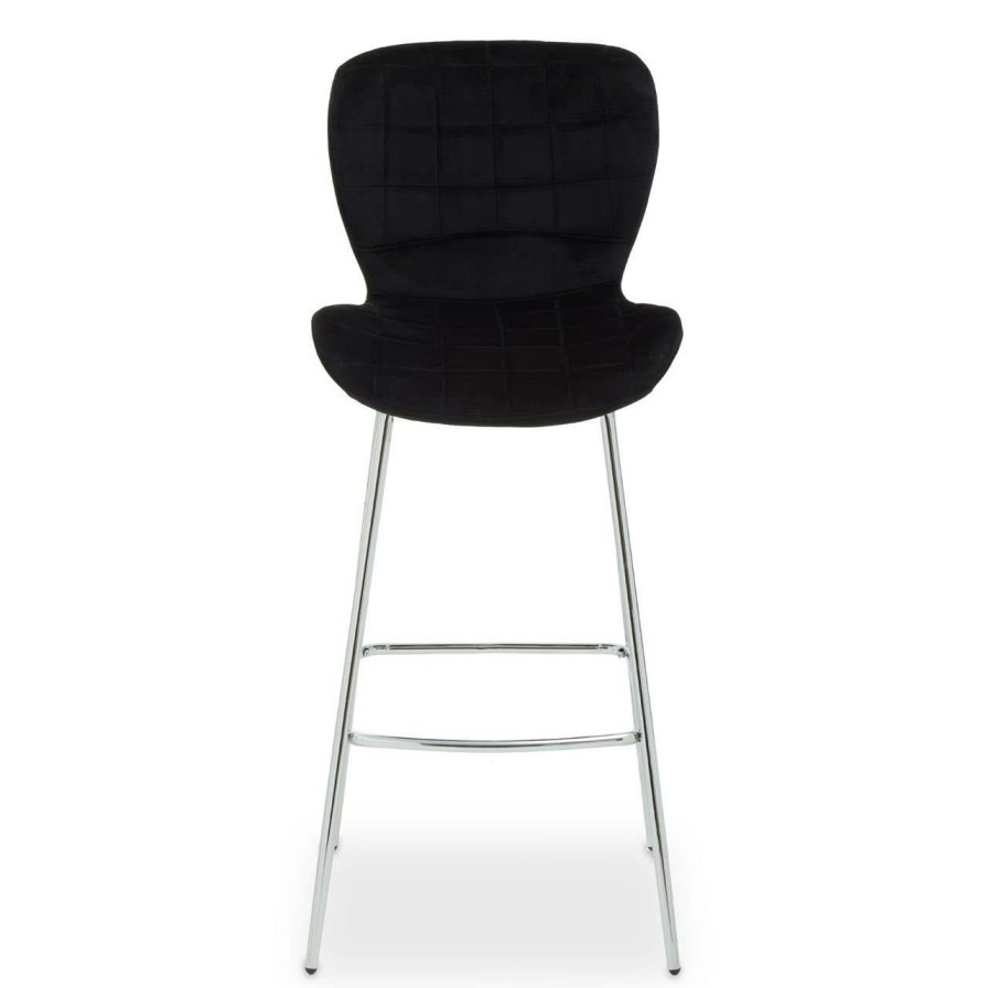 FURNITURE Premier Bar Seating | Warton Black Velvet Bar Chair