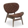 FURNITURE Fifty Five South Seating | Vinsi Brown Velvet Chair With Dark Elm