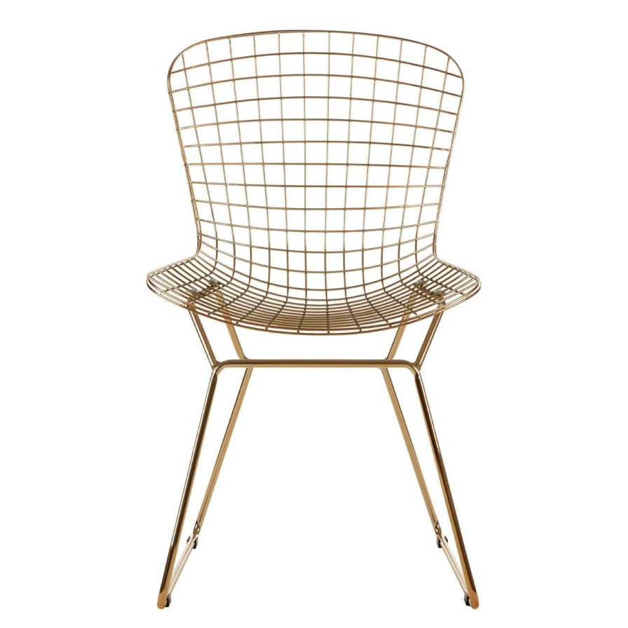 FURNITURE Premier Conservatory | District Gold Metal Grid Frame Wire Chair