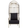 FURNITURE Fifty Five South Statement Chairs | Eliza Brushed Silver Dome Cage Chair