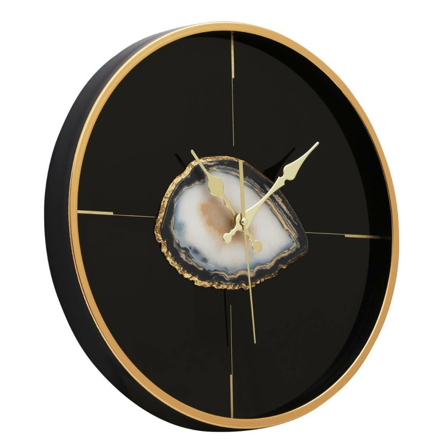 Accessories Premier Wall Clocks | Celina Black And Gold Round Wall Clock