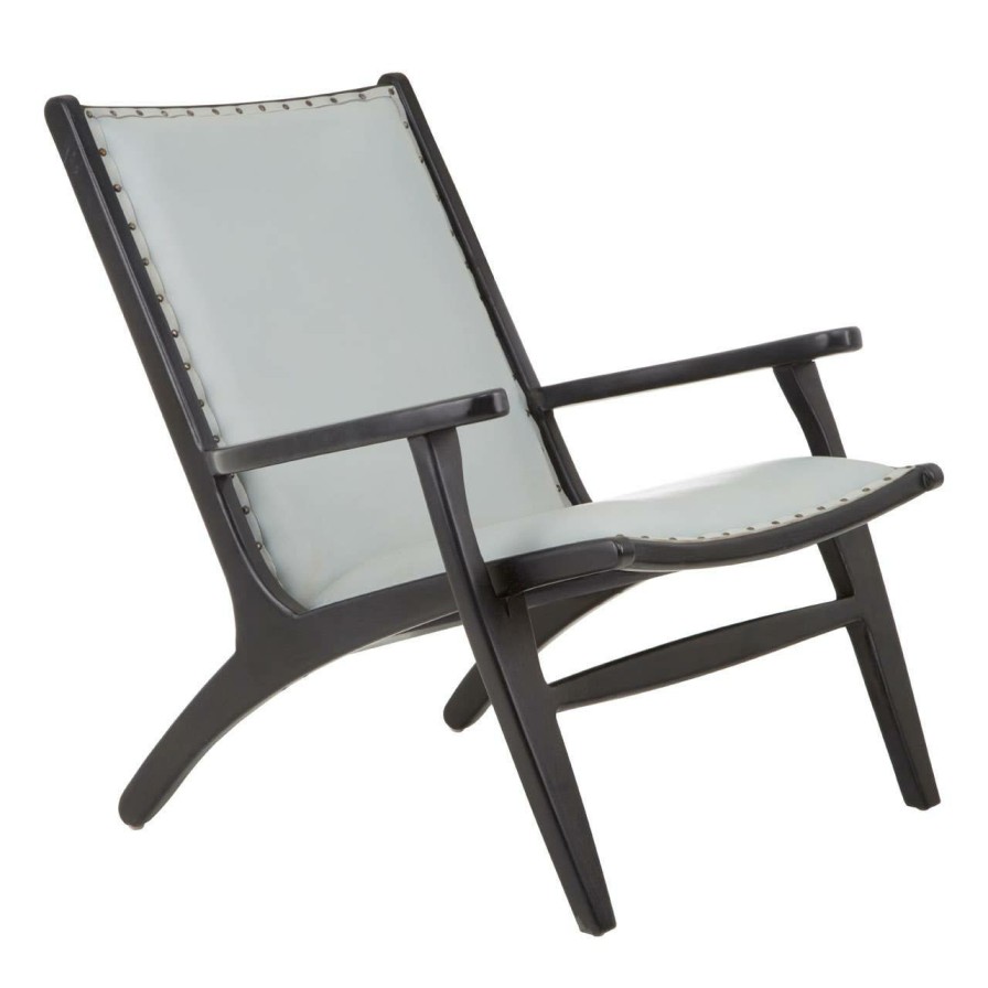 FURNITURE Fifty Five South Lounge Chairs | Kendari Grey Leather Chair