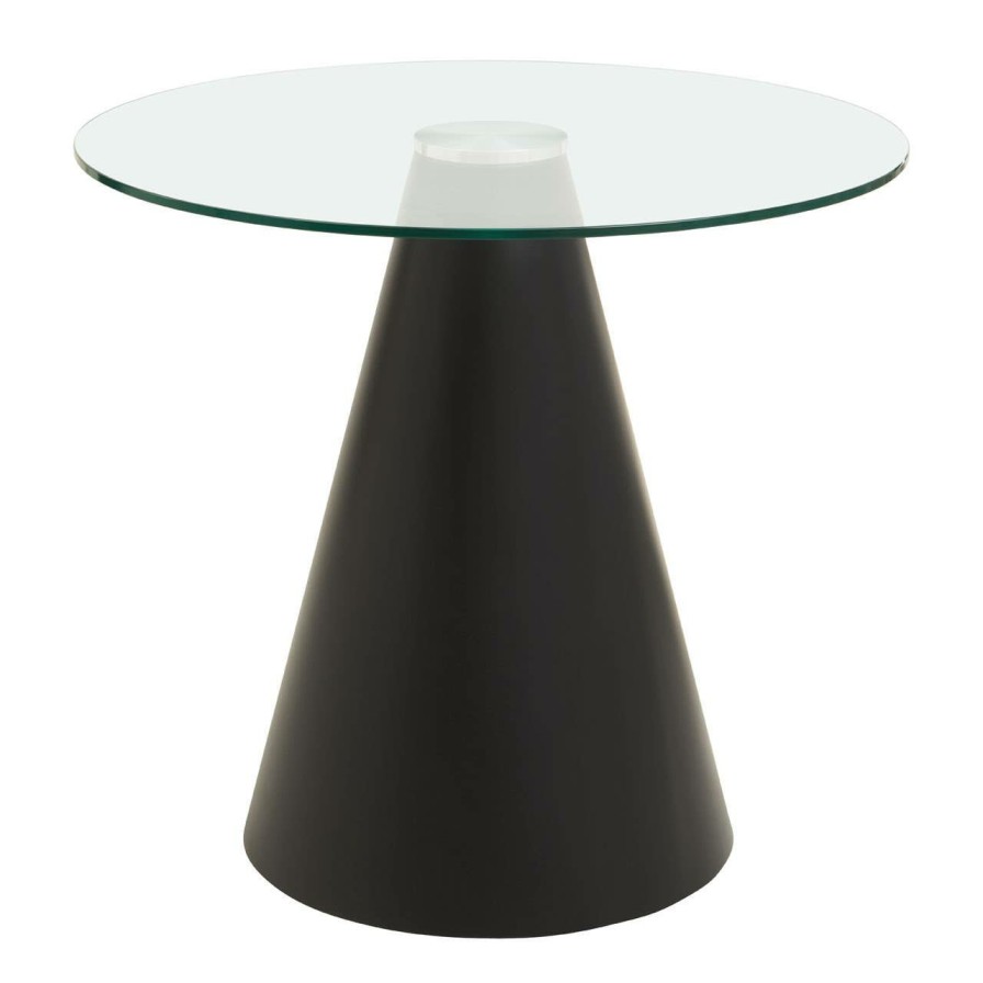 FURNITURE Fifty Five South Dining Tables | Azalea Round Clear Glass Top Dining Table