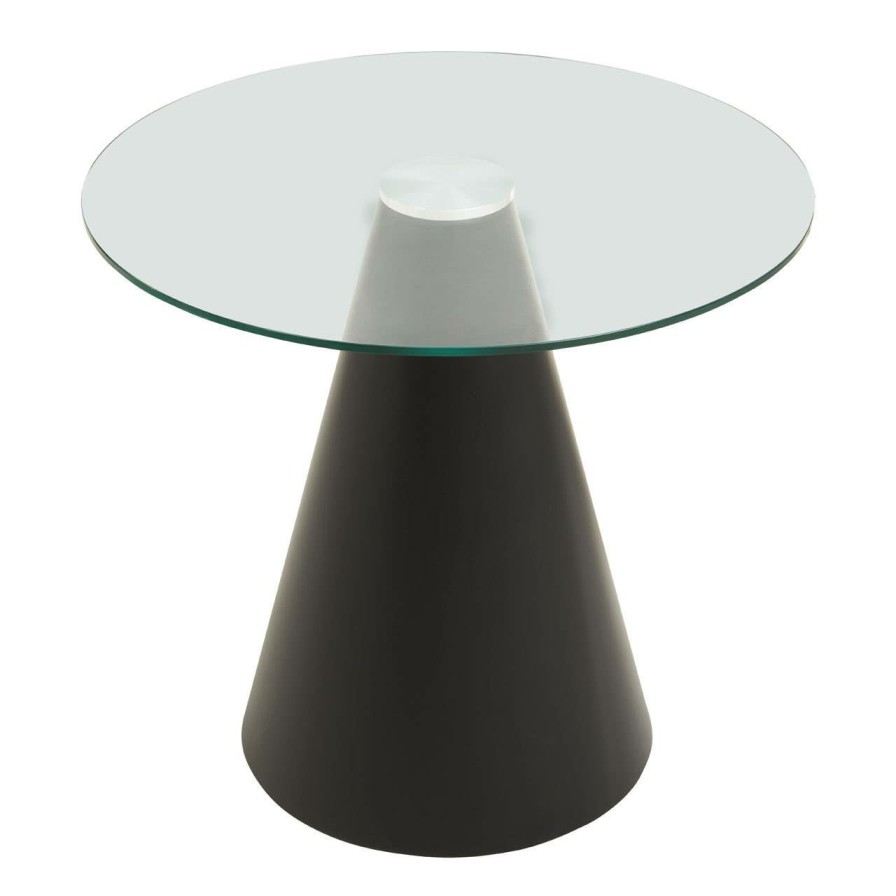 FURNITURE Fifty Five South Dining Tables | Azalea Round Clear Glass Top Dining Table