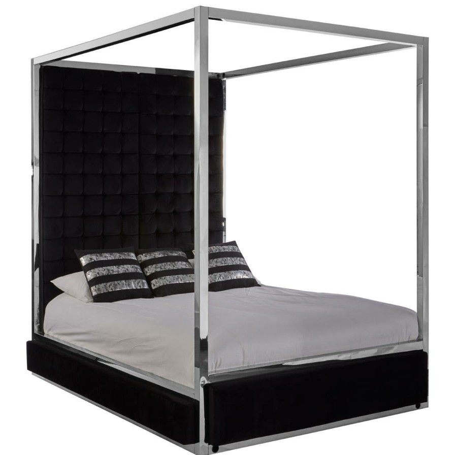 FURNITURE Fifty Five South Beds | Piermount Black Velvet Bed