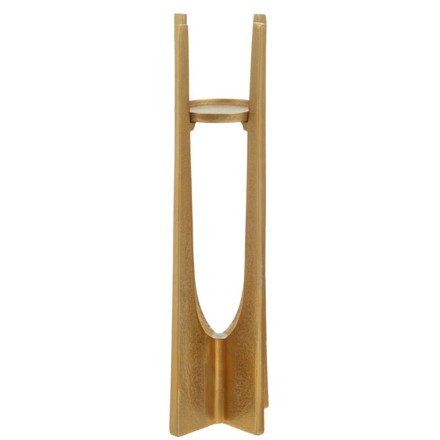 Accessories Fifty Five South Candles and Holders | Dante Large Gold Finish Candle Holder