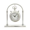 Accessories Fifty Five South Mantel Clocks | Hampstead Small Silver And Antique Brass Mantel Clock