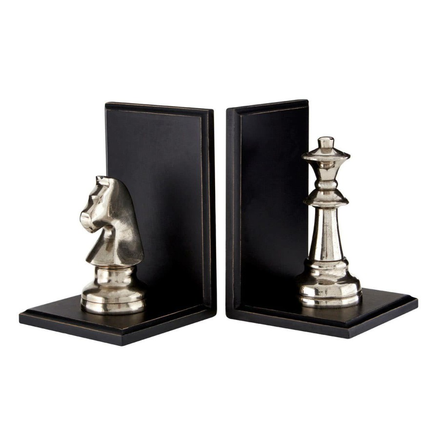 Accessories Fifty Five South Bookends | Kensington Townhouse Silver Chess Piece Bookends