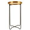 FURNITURE Fifty Five South Side Tables | Templar Gold Finish Round Top Side Table