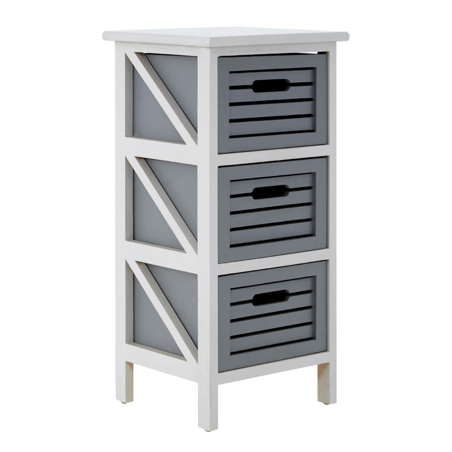 FURNITURE Premier Storage | Vermont 3 Grey Drawers Unit