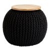 FURNITURE Fifty Five South Pouffes | Fusion Black Woven Pouffe