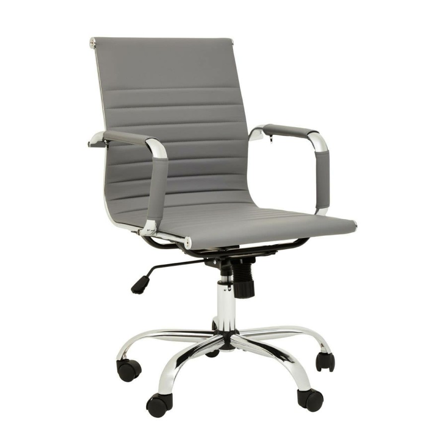 FURNITURE Premier Home Office Chairs | Brent Grey Low Back Home Office Chair