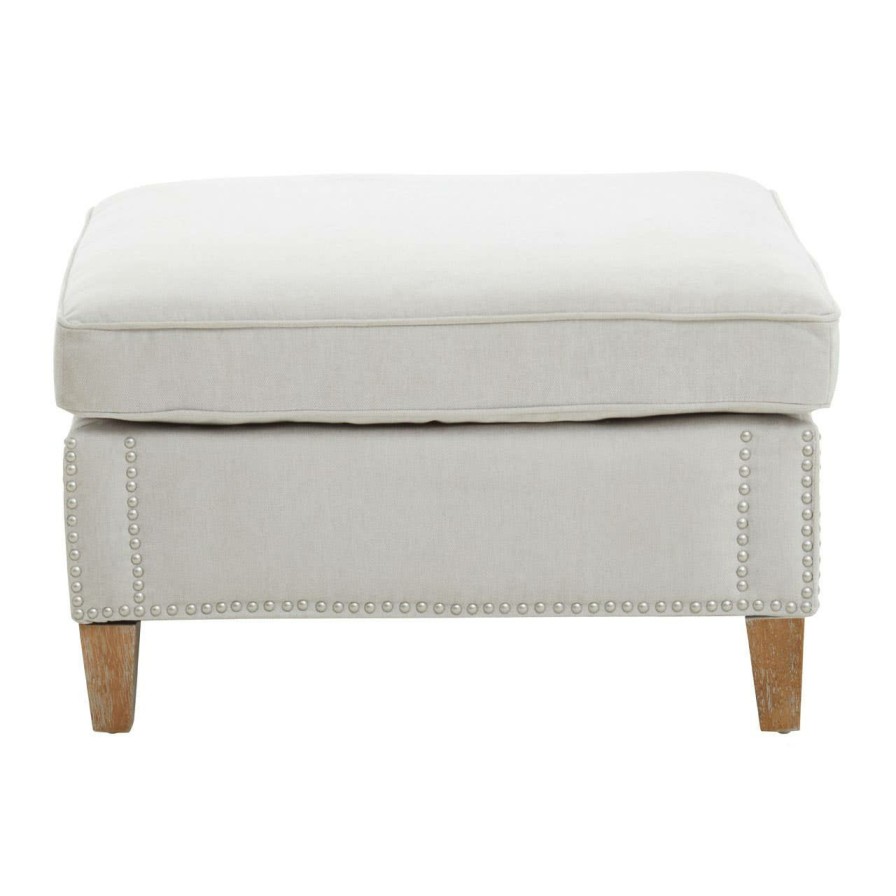 FURNITURE Fifty Five South Footstools | Sutton Grey Fabric Footstool