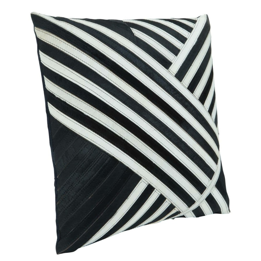 Accessories Bosie Cushions | Safira Black And White Suede Cushion