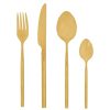 Kitchen and Dining Premier Cutlery | Modern Retro 16 Pc Gold Finish Cutlery Set