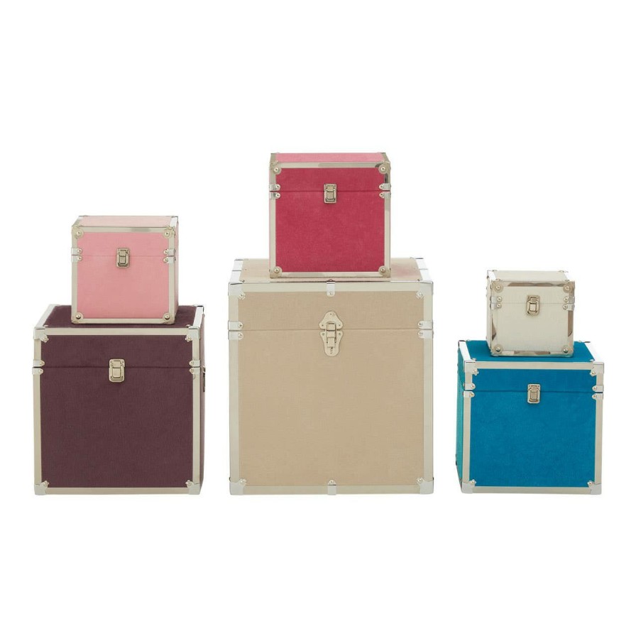 FURNITURE Premier Storage | Multicoloured Square Trunks Set Of 6