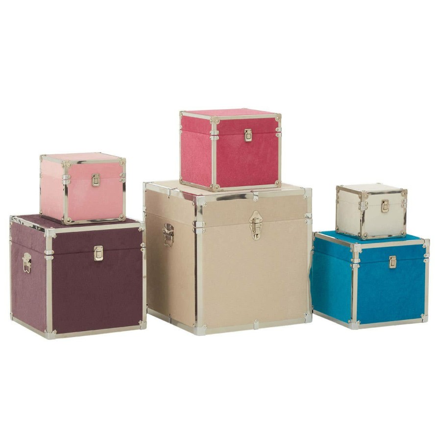 FURNITURE Premier Storage | Multicoloured Square Trunks Set Of 6