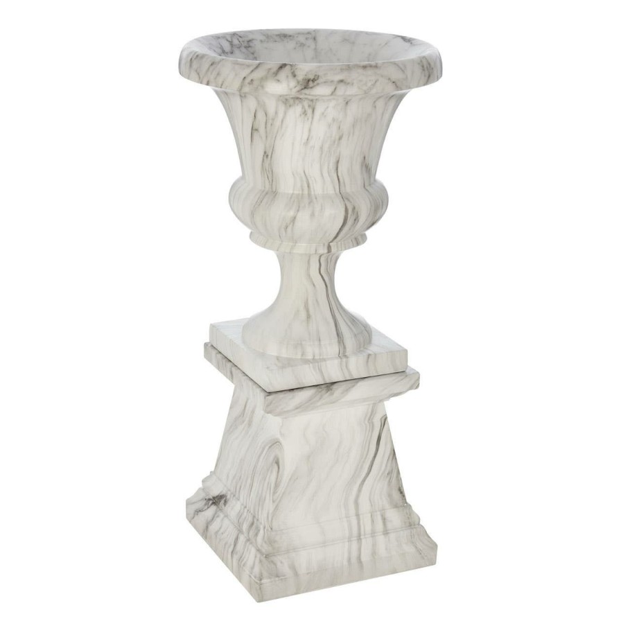 Accessories Fifty Five South Vases, Planters and Plant Stands | Josten Faux Marble Planter With Pillar