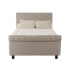 FURNITURE Premier Beds | Orlando Light Grey Double Ottoman Bed