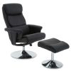 FURNITURE Premier Seating | Denton Black Leather Effect Chair And Footstool