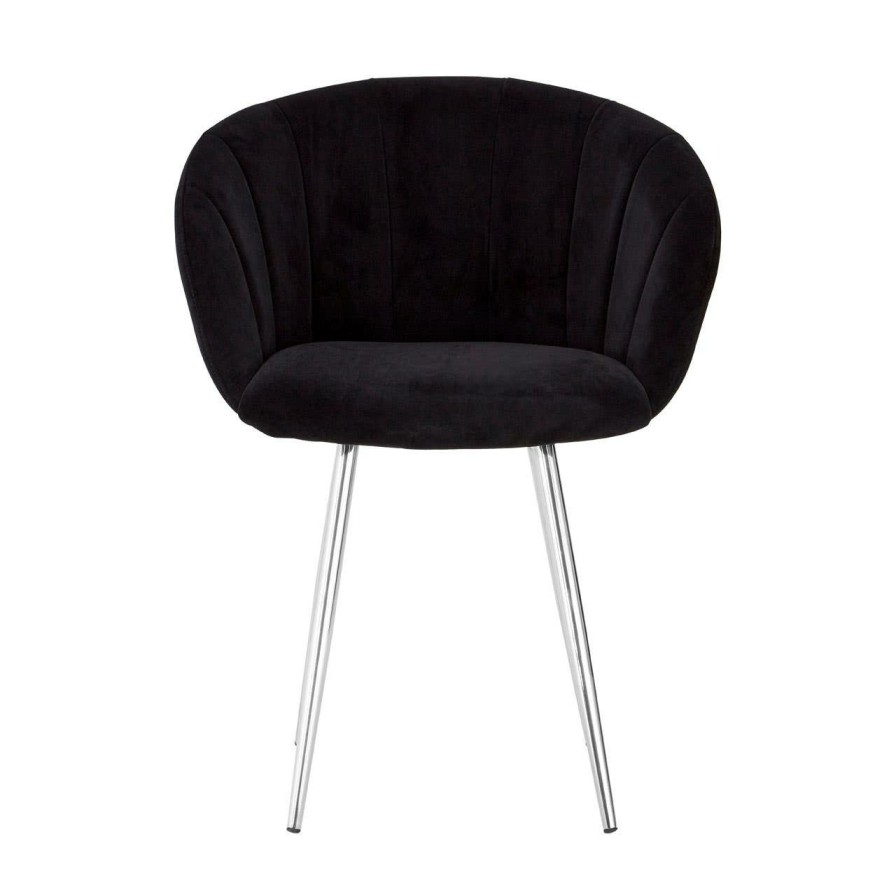 FURNITURE Fifty Five South Seating | Vogue Black Velvet Dining Chair