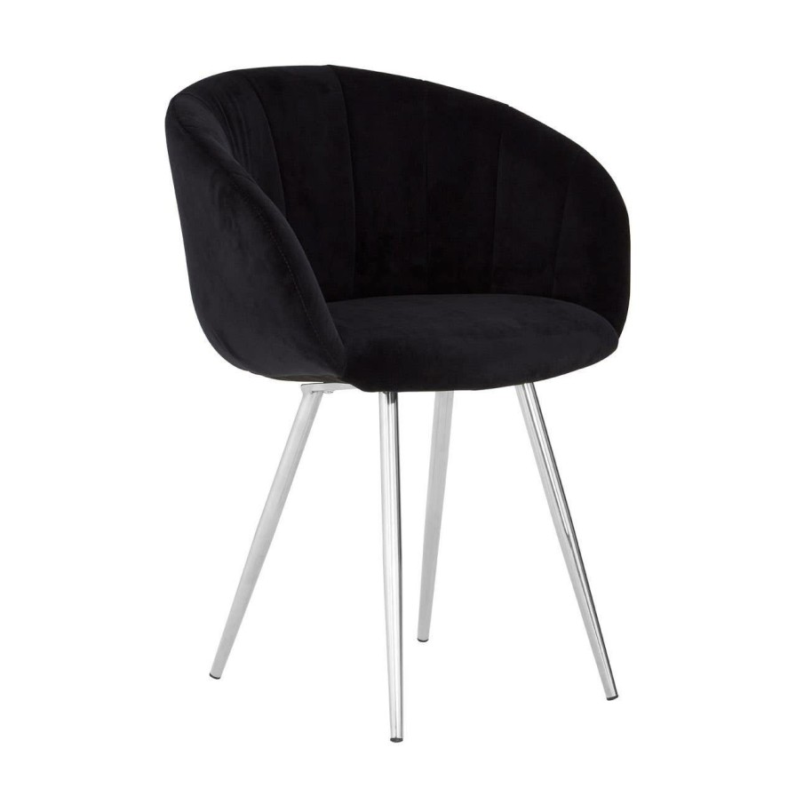 FURNITURE Fifty Five South Seating | Vogue Black Velvet Dining Chair