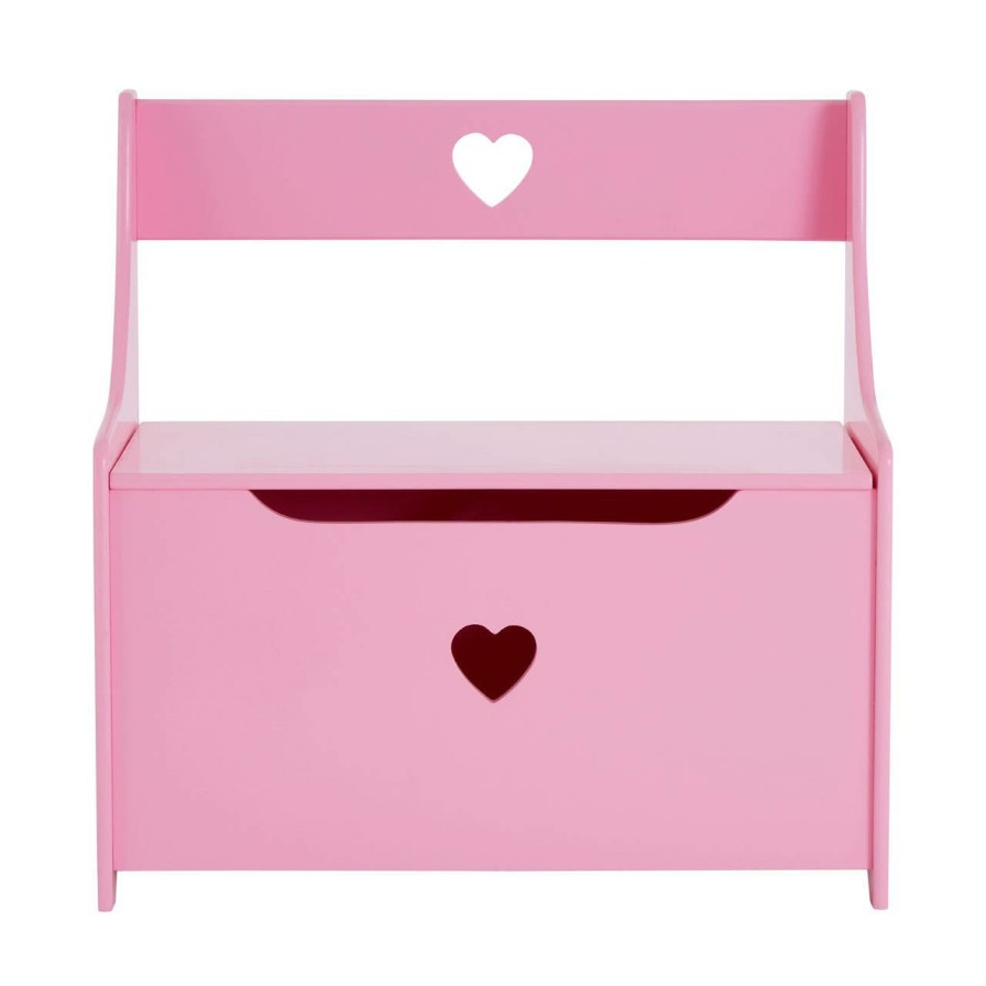 FURNITURE Premier Storage | Kids Pink Heart Design Storage Box And Seat