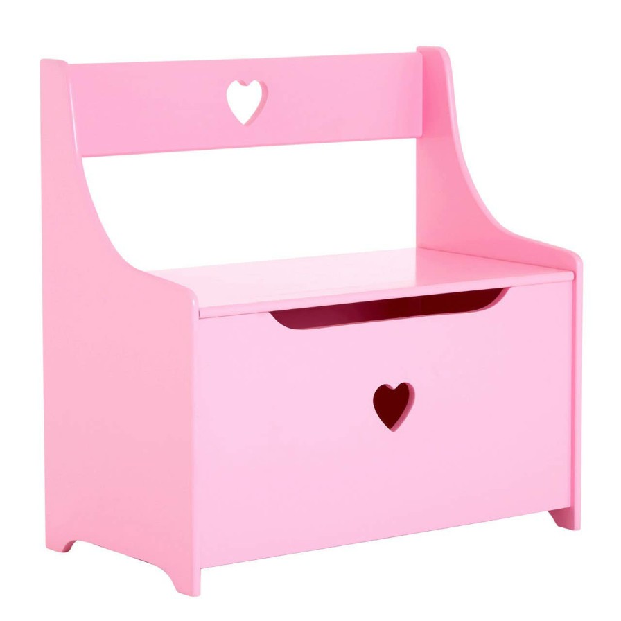 FURNITURE Premier Storage | Kids Pink Heart Design Storage Box And Seat