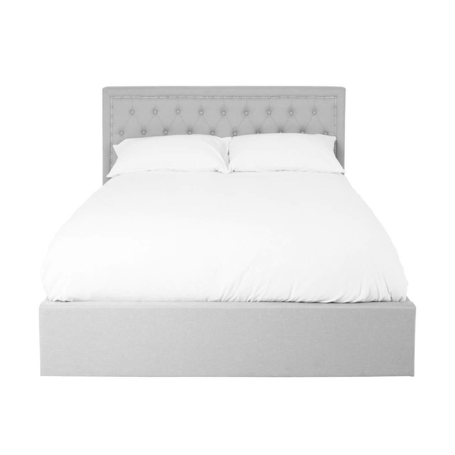 FURNITURE Premier Beds | Hannah Light Grey King Size Ottoman Bed