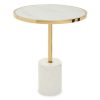 FURNITURE Fifty Five South Side Tables | Oria White Marble End Table