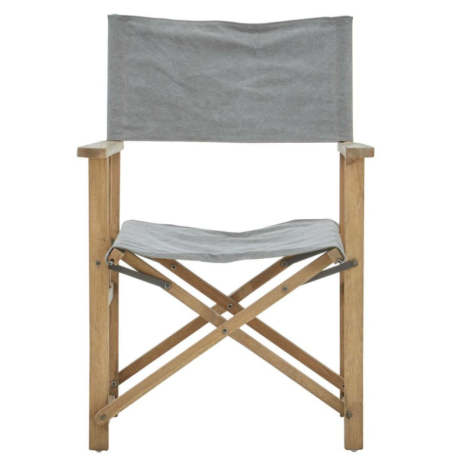 FURNITURE Fifty Five South Seating | Hugh Grey Linen Directors Chair