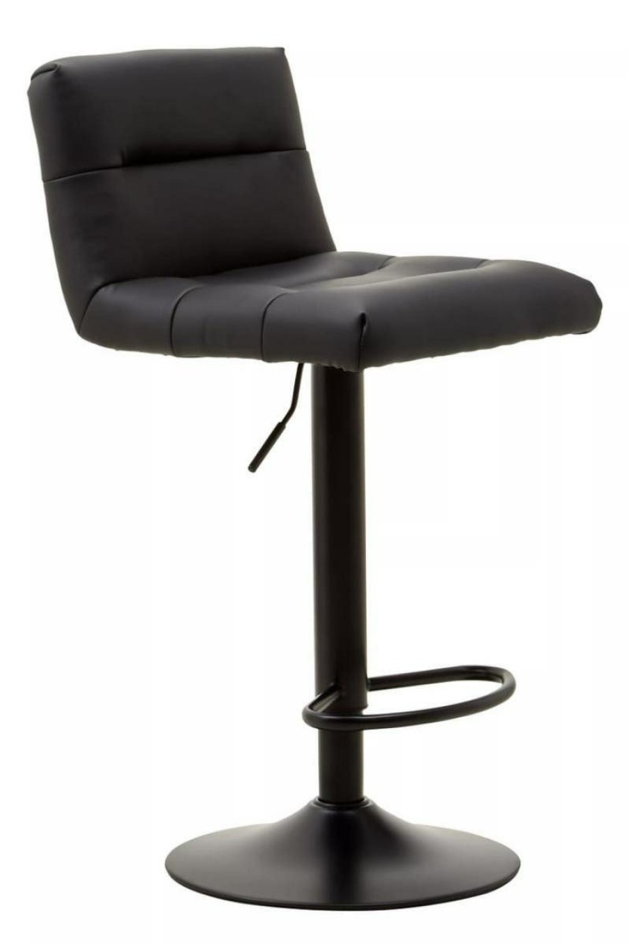 FURNITURE Fifty Five South Seating | Baina Black Leather Effect Bar Stool