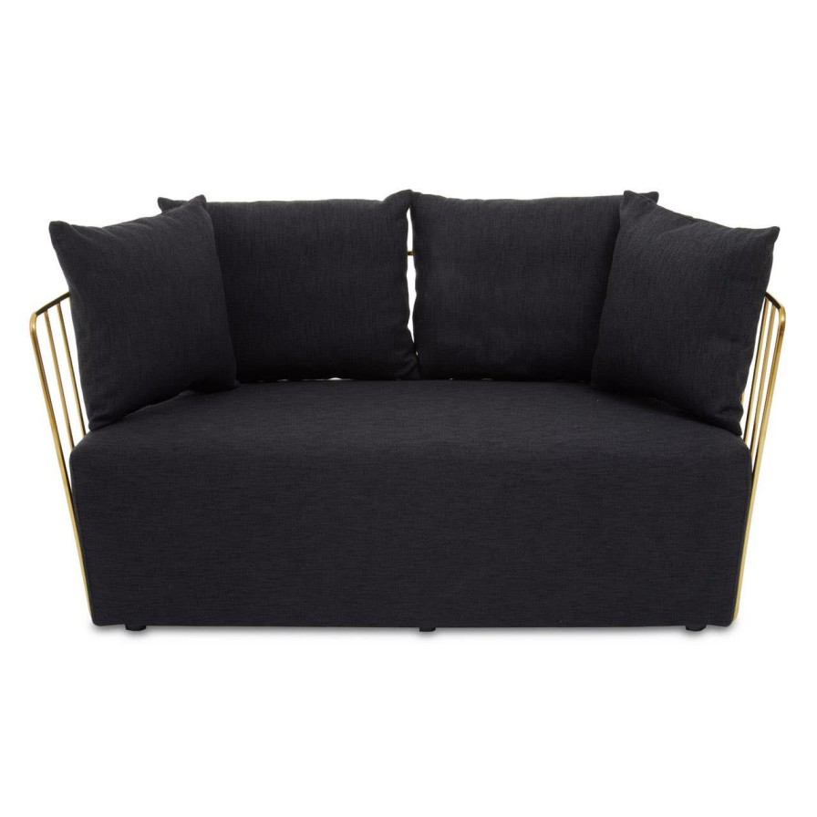 FURNITURE Fifty Five South Seating | Azalea Two Seat Black Fabric Sofa