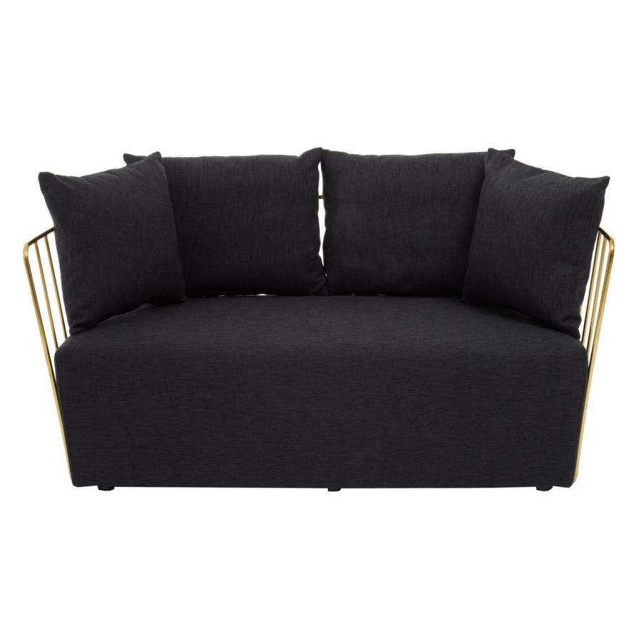 FURNITURE Fifty Five South Seating | Azalea Two Seat Black Fabric Sofa