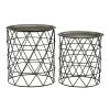 FURNITURE Fifty Five South Side Tables | Set Of Two Templar Zinc And Black Iron Tables